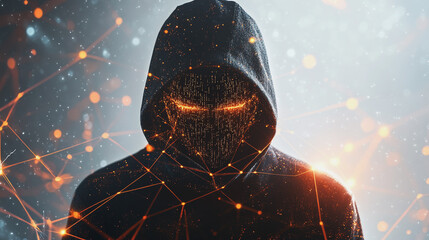 Hacker are planning to hack and attack networks and cyber security , innovative digital city with connection network reciprocity future wireless digital city and social media networking