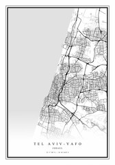 Tel Aviv Israel Map Art