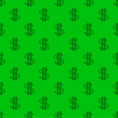 US dollar pattern background. Seamless pattern of the symbols of dollar currency background. Dollar sign pattern background. Dollar Doodle seamless pattern background.	