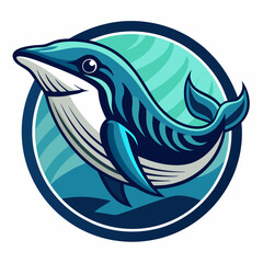 Naklejka premium Whale Logo for Marine Conservation and Ocean-Related Businesses