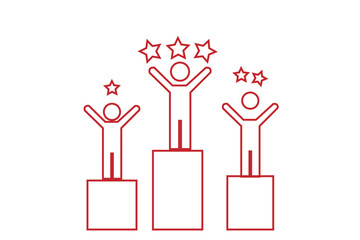 Human resources team work success business people thin line Icon - editable stroke an success icon