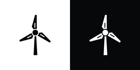 Wind turbine icon black silhouette for web, and mobile app © Win