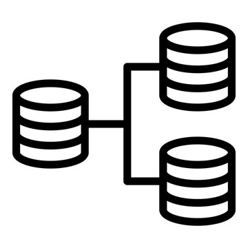 Distributed database icon. Vector line icon