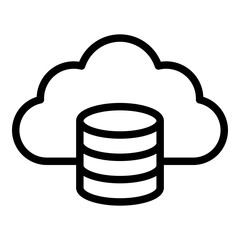 Cloud data icon. Vector line icon