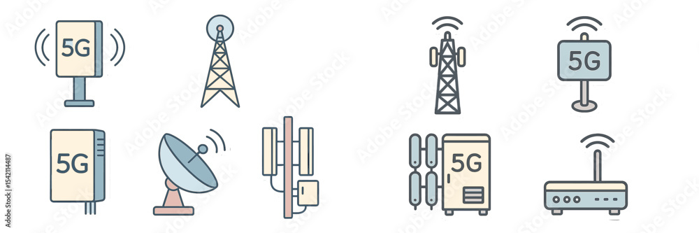 Poster exploring the components and technology of 5g communication networks in modern infrastructure setups