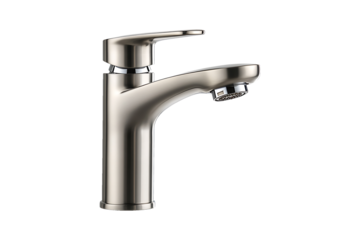 Stainless Steel Faucet isolated on transparent background.