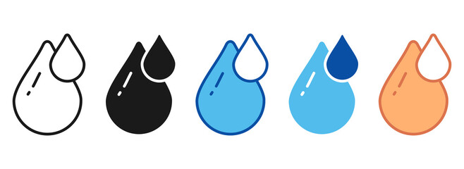 Water Drops Icon Set Multiple Style Collection