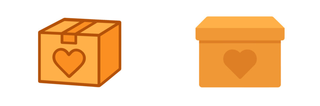 Colorful heart-themed boxes in simple design suitable for various occasions and celebrations created against a clean background