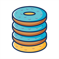 A Delicious Stack of Colorful Donuts with Glaze and Sprinkles