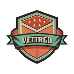 Vintage Style Badge with Stars and Banner for Logo Design Template