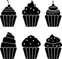 cupcake silhouettes set  large pack.eps