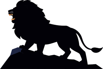 Elegant Lion Design with Dark Body and Orange Edge Accents