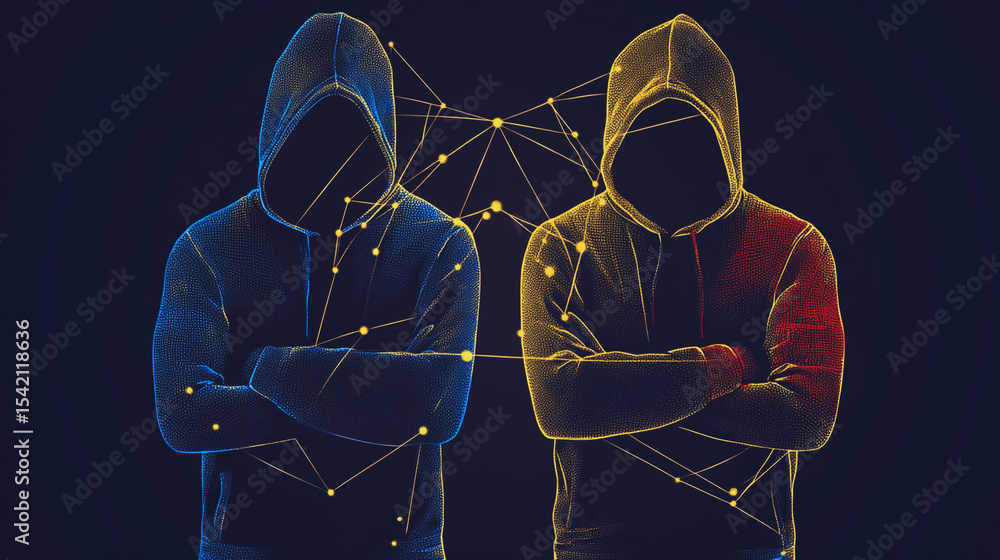 Poster hacker are planning to hack and attack networks and cyber security , innovative digital city with co