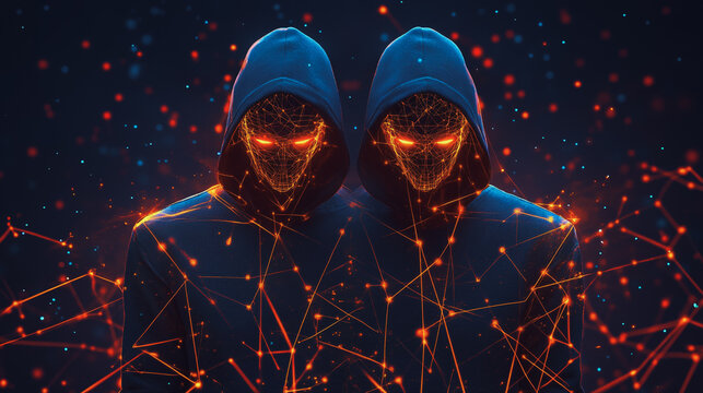 Hacker are planning to hack and attack networks and cyber security , innovative digital city with connection network reciprocity future wireless digital city and social media networking