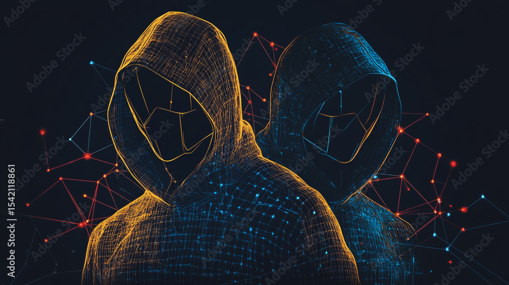 Poster hacker are planning to hack and attack networks and cyber security , innovative digital city with co
