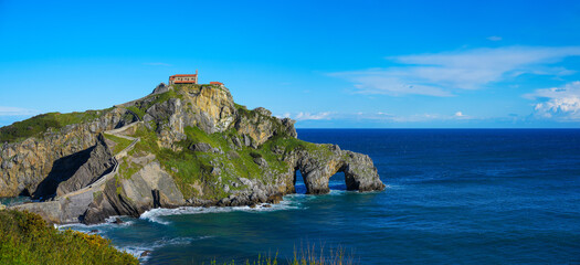 Panoramic view of San Juan de Gaztelugatxe church