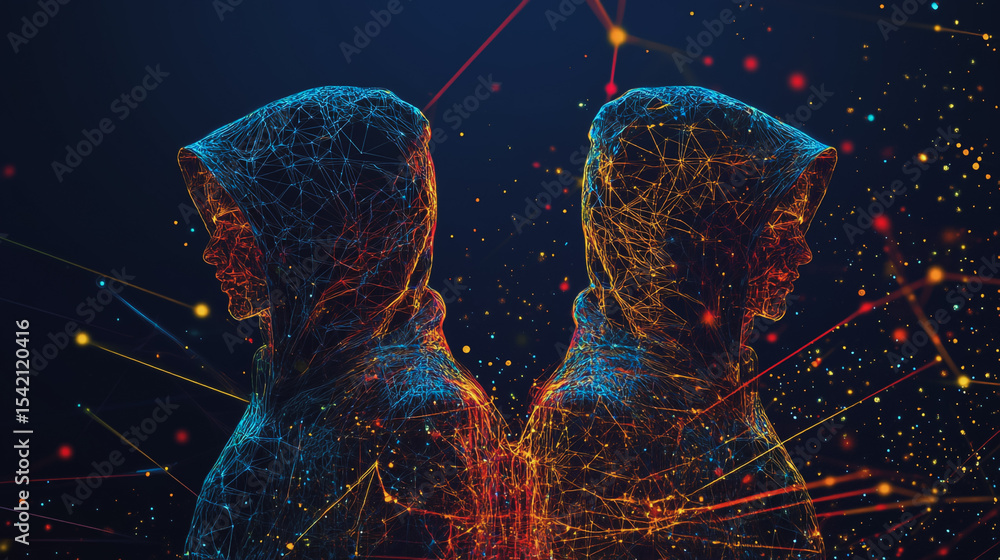 Poster hacker are planning to hack and attack networks and cyber security , innovative digital city with co