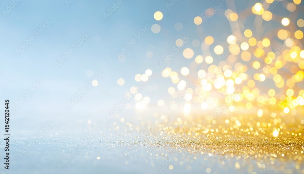 Poster magical sparkle display abstract art background digital illumination soft blue and gold environment 