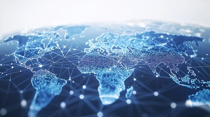 Global stock market connections world_map overlay