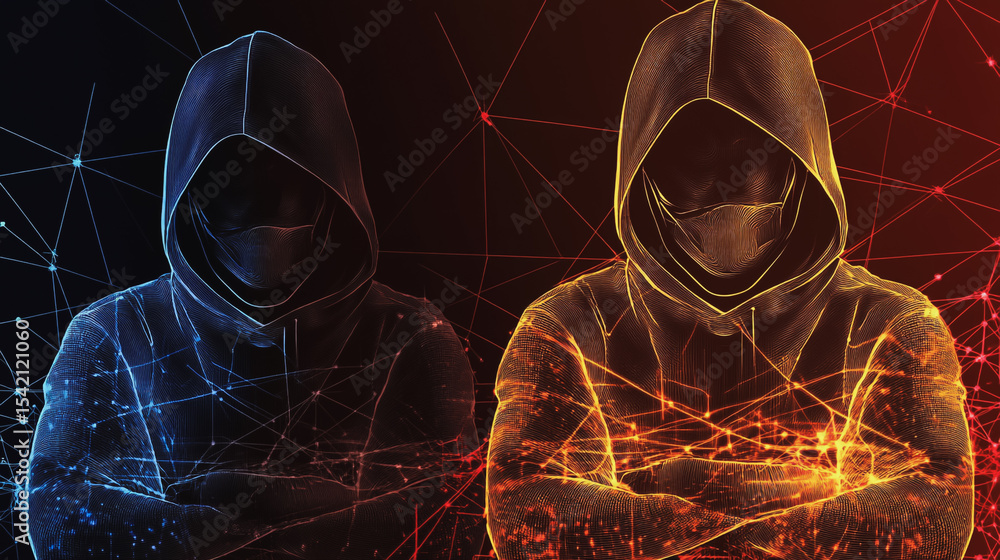 Poster hacker are planning to hack and attack networks and cyber security , innovative digital city with co