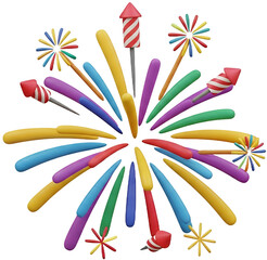 Colorful Fireworks Display