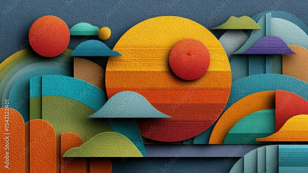 Poster precision texture abstract colorful abstract landscape with geometric shapes and textures