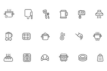 Cooking kitchen meal recipe tools and food ingredients icon vector illustration for restaurant utensil equipment appliance gourmet process preparation set.