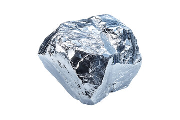 Obraz premium Silver nugget isolated on transparent background.