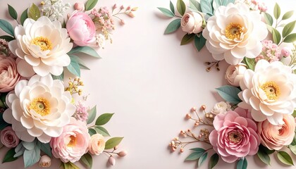 Beautiful floral arrangement studio digital artwork soft pastel colors close-up view nature's elegance