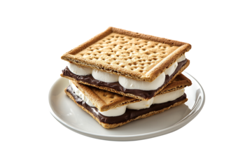 Smore On A Plate isolated on transparent background.