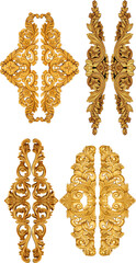Golden baroque and  ornament elements