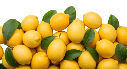 Fresh Lemon Fruit Slices, White background, with background png