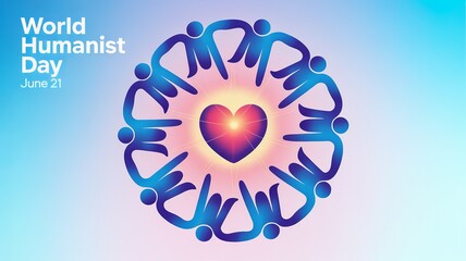Radiant heart symbolizes compassion and unity for World Humanist Day.