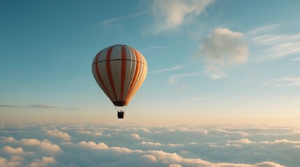 Obraz premium Hot Air Balloon Flying Above Clouds at Sky