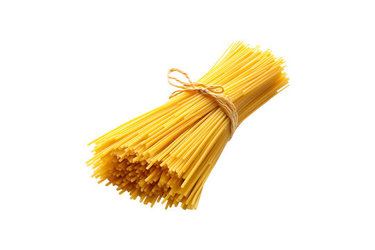 spaghetti pasta bunch isolated on transparent background.
