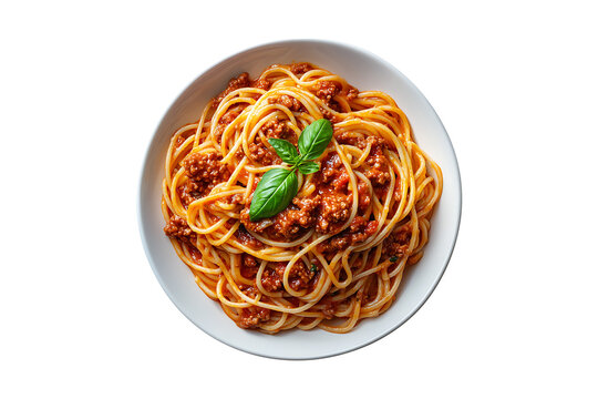 spaghetti with Bolognese sauce  isolated on transparent background.