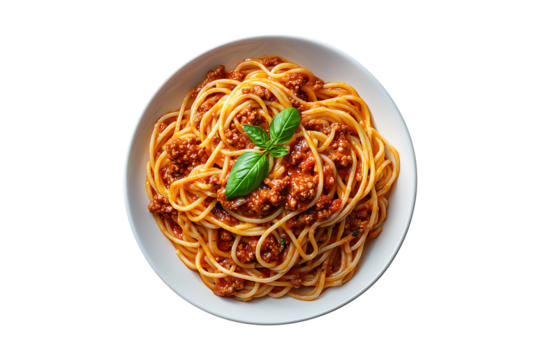 spaghetti with Bolognese sauce isolated on transparent background. - Powered by Adobe