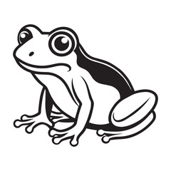 Frog silhouette vector illustration logo sticker