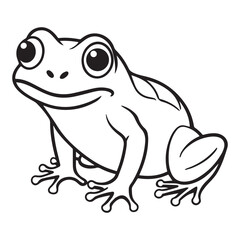 Frog silhouette vector illustration logo sticker