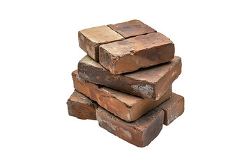 stack of bricks isolated on transparent background.