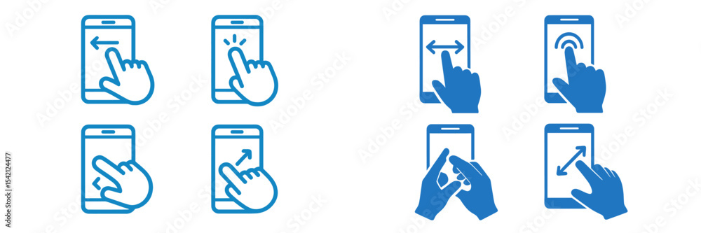 Poster different touch gestures for mobile devices showcasing various interactions in technology education 