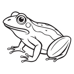 Fototapeta premium Frog silhouette vector illustration logo sticker