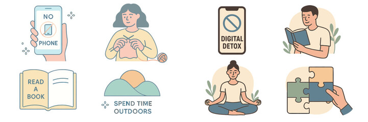 Engaging activities for a digital detox to promote mindfulness and relaxation during free time