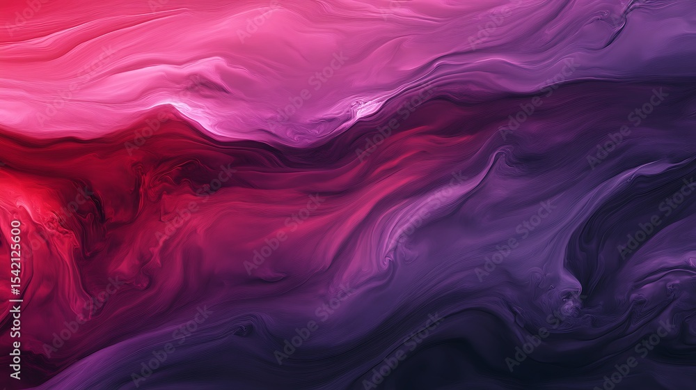 Poster abstract magenta and purple fluid art background with flowing swirls and textures design