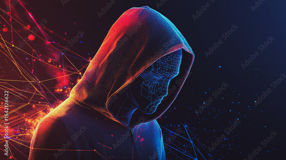 Aufkleber hacker are planning to hack and attack networks and cyber security , innovative smart city and graph
