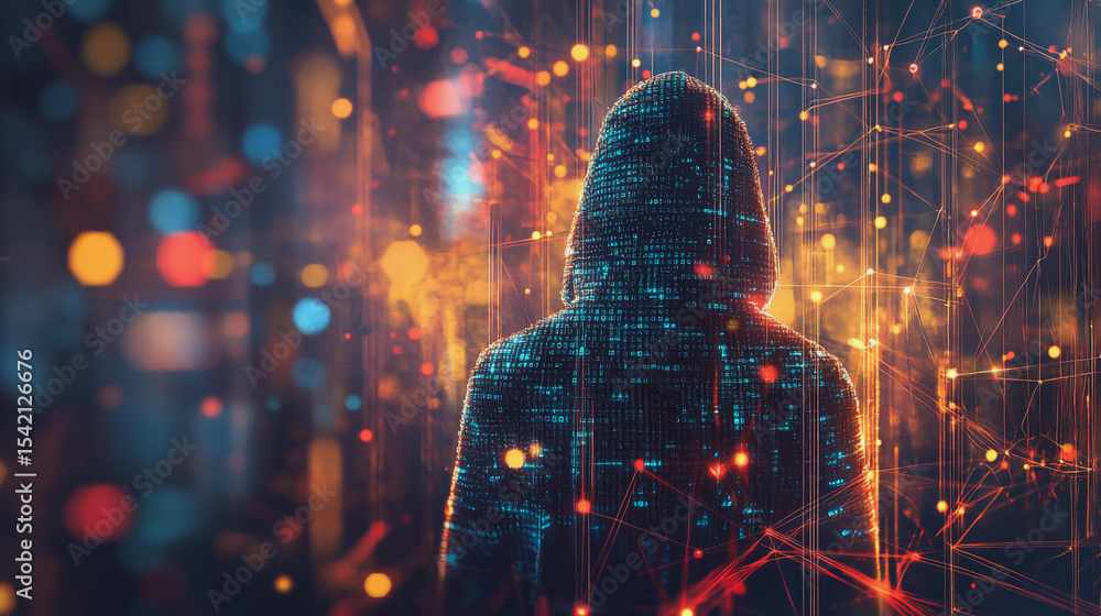 Aufkleber hacker are planning to hack and attack networks and cyber security , innovative smart city and graph