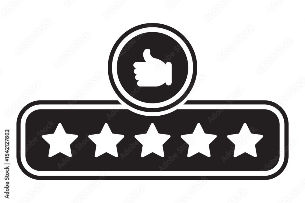 Poster rating star icon collection. five star rating, rate us, review vector icon set. feedback with satisf