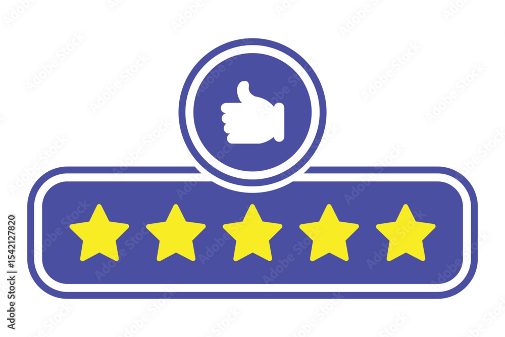 Poster rating star icon collection. five star rating, rate us, review vector icon set. feedback with satisf