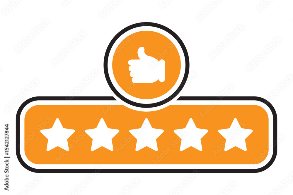 Poster rating star icon collection. five star rating, rate us, review vector icon set. feedback with satisf