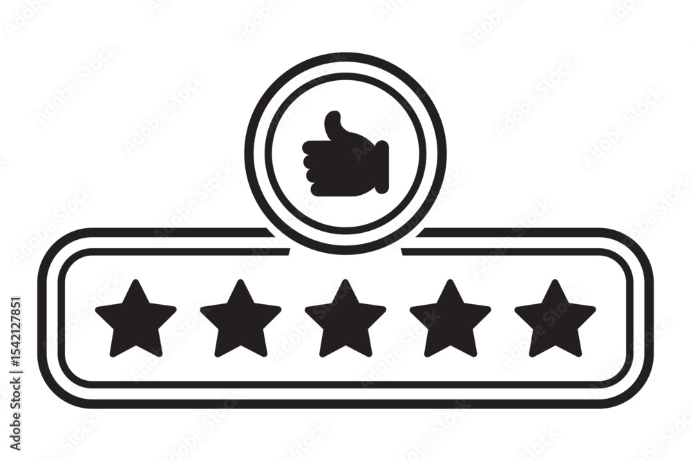 Poster rating star icon collection. five star rating, rate us, review vector icon set. feedback with satisf